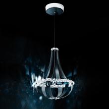  SCE110DN-LR1R - Crystal Empire LED 27in 120V Pendant in Red Fox Leather with Clear Radiance Crystal
