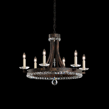  ER1006N-44H - Early American 6 Lights 110V Chandelier in Heirloom Silver with Clear Heritage Crystal