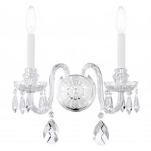 HA5802N-40H - Hamilton Nouveau 2 Light 120V Wall Sconce in Polished Silver with Clear Heritage Handcut Crystal