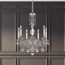  HA5806N-40H - Hamilton Nouveau 7 Light 120V Chandelier in Polished Silver with Clear Heritage Handcut Crystal