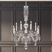  HA5808N-40H - Hamilton Nouveau 12 Light 120V Chandelier in Polished Silver with Clear Heritage Handcut Crystal