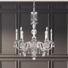  HA5837N-40H - Hamilton Nouveau 8 Light 120V Chandelier in Polished Silver with Clear Heritage Handcut Crystal