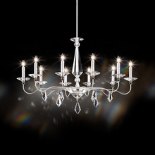  9695N-40CL - Jasmine 10 Light 120V Chandelier in Polished Silver with Clear Optic Crystal