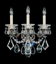  5002-48 - La Scala 3 Light 120V Wall Sconce in Antique Silver with Clear Heritage Handcut Crystal