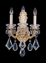  5071-23 - La Scala 3 Light 120V Wall Sconce in Etruscan Gold with Clear Heritage Handcut Crystal
