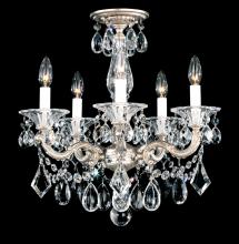  5345-23 - La Scala 5 Light 120V Semi-Flush Mount or Chandelier in Etruscan Gold with Clear Heritage Handcut