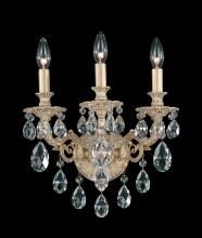  5643-23H - Milano 3 Light 120V Wall Sconce in Etruscan Gold with Clear Heritage Handcut Crystal
