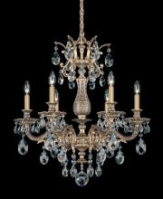  5676-76H - Milano 6 Light 120V Chandelier in Heirloom Bronze with Clear Heritage Handcut Crystal