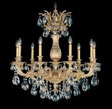  5679-23H - Milano 9 Light 120V Chandelier in Etruscan Gold with Clear Heritage Handcut Crystal