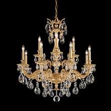  5682-22H - Milano 12 Light 120V Chandelier in Heirloom Gold with Clear Heritage Handcut Crystal