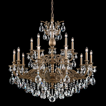  5685-23H - Milano 15 Light 120V Chandelier in Etruscan Gold with Clear Heritage Handcut Crystal