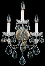  3652-23H - New Orleans 3 Light 120V Wall Sconce in Etruscan Gold with Clear Heritage Handcut Crystal