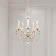  BC7105N-22O - Priscilla 5 Light 120V Chandelier in Heirloom Gold with Clear Optic Crystal