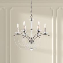  BC7106N-48O - Priscilla 6 Light 120V Chandelier in Antique Silver with Clear Optic Crystal