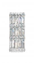  2236O - Quantum 3 Light 120V Wall Sconce in Polished Stainless Steel with Clear Optic Crystal