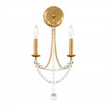  RJ1002N-48O - Verdana 2 Light 120V Wall Sconce in Antique Silver with Clear Optic Crystal