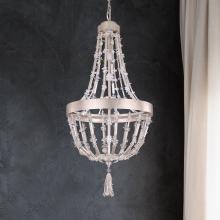  S2816-48O - Bali 16in LED 120V-277V Pendant in Antique Silver with Clear Optic Crystal