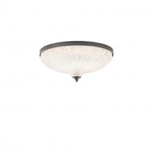  S6016-704O - Roma 16in LED 3000K/3500K/4000K 120V-277V Flush Mount in Antique Nickel with Clear Optic Crystal