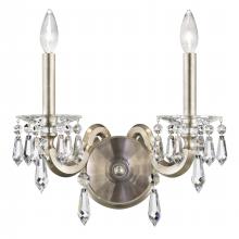  S7602N-48R - Napoli 2 Light 120V Wall Sconce in Antique Silver with Clear Radiance Crystal