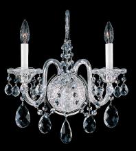  2991-40H - Sterling 2 Light 120V Wall Sconce in Polished Silver with Clear Heritage Handcut Crystal