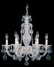  2994-40H - Sterling 6 Light 120V Chandelier in Polished Silver with Clear Heritage Handcut Crystal