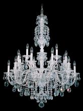  2998-40H - Sterling 20 Light 120V Chandelier in Polished Silver with Clear Heritage Handcut Crystal
