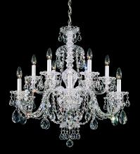  3601-40H - Sterling 12 Light 120V Chandelier in Polished Silver with Clear Heritage Handcut Crystal