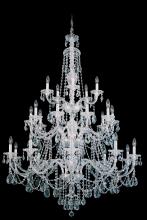  3610-40H - Sterling 25 Light 120V Chandelier in Polished Silver with Clear Heritage Handcut Crystal