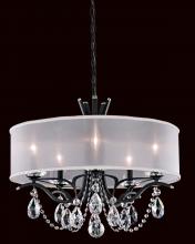 Schonbek 1870 VA8305N-48H1 - Vesca 5 Light 120V Chandelier in Antique Silver with Clear Heritage Handcut Crystal and White Shad