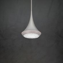  S5508-710O - Verita 8in LED 3000K/3500K/4000K 120V-277V Mini Pendant in Soft Silver with Clear Optic Crystal