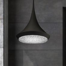  S5518-710O - Verita 18in LED 3000K/3500K/4000K 120V-277V Pendant in Soft Silver with Clear Optic Crystal