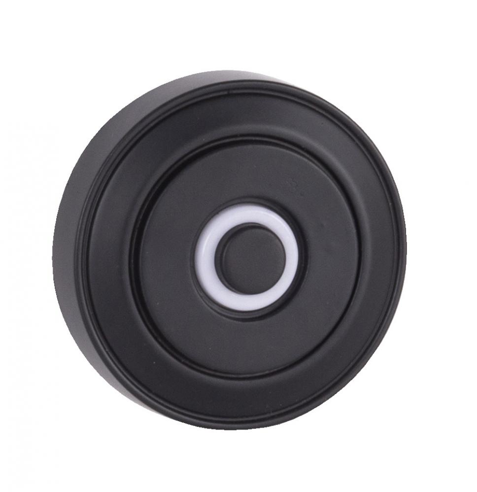 Surface Mount LED Lighted Push Button, Round LED Halo Light in Flat Black