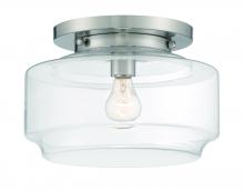  X3112-BNK - Peri 1 Light 12" Flushmount in Brushed Polished Nickel