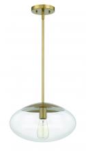  56894-SB - Gaze 1 Light 14" Pendant in Satin Brass