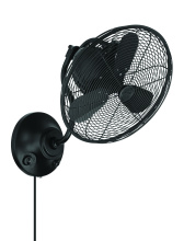 Craftmade BW116FB3 - Bellows I 14" 3-Blade Indoor/Outdoor (Damp) Wall Fan in Flat Black w/ Flat Black Blades