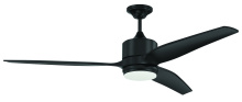 Craftmade MOB60FB3 - Mobi 60" 3-Blade Indoor/Outdoor (Wet) Ceiling Fan in Flat Black w/ Flat Black Blades