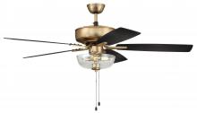 Craftmade P101SB5-52BWNFB - 52" Ceiling Fan w/Blades, Clear Bowl LED Light Kit