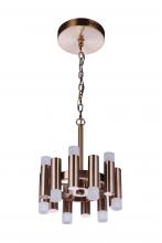  57552-SB-LED - Simple Lux 12 Light LED Convertible Semi Flush in Satin Brass