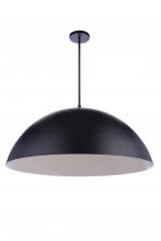  P1001FB-LED - 34.75" Diameter Sculptural Statement Dome Pendant in Flat Black