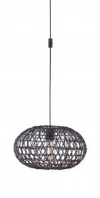  SW2003-FB - Portable Swag Pendant w/Rattan Shade in Flat Black