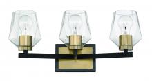  56903-FBSB - Avante Grand 3 Light Vanity in Flat Black/Satin Brass