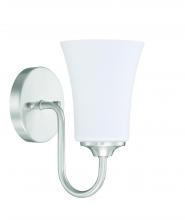  50401-BNK-WG - Gwyneth 1 Light Wall Sconce in Brushed Polished Nickel (White Glass)