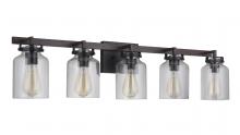  53605-FBDT - Foxwood 5 Light Vanity in Flat Black/Dark Teak