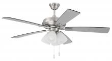  ECF114BNK5-BNGW - 52" Eos Frost 4 Light in Brushed Polished Nickel w/ Brushed Nickel/Greywood Blades