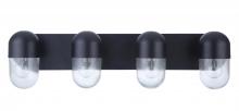  55004-FB - Pill 4 Light Vanity in Flat Black