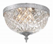  117-12-CH - Crystorama 3 Light Polished Chrome Crystal Flush Mount