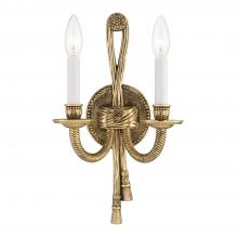  650-OB - Crystorama 2 Light Olde Brass Cast Sconce