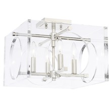 Crystorama 8870-PN - Drake 4 Light Polished Nickel Ceiling Mount