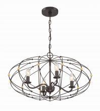  ZUC-A9034-EB-GA - Zucca 4 Light English Bronze + Antique Gold Chandelier