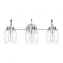  ASH33409A - Brushed Nickel Clear 3 Light Bath